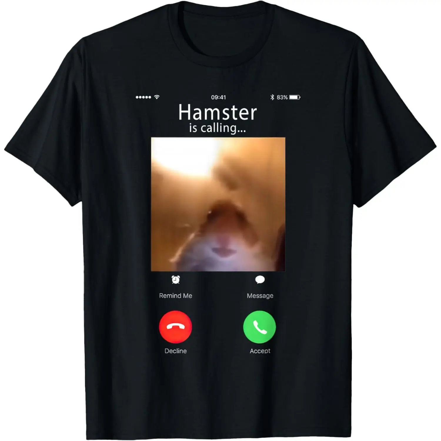 dank Meme Hamster Staring Front Camera Hamster Calling T-Shirt