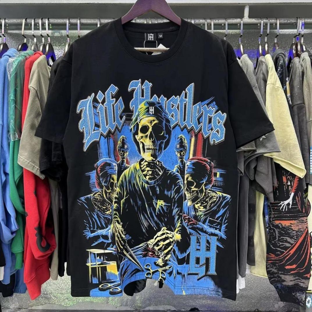 Life Hustlers Masked Angel Archery Diamond Short-Sleeve T-Shirt Unisex Crew Neck Loose Fit Summer Casual T-Shirt for Men and Women