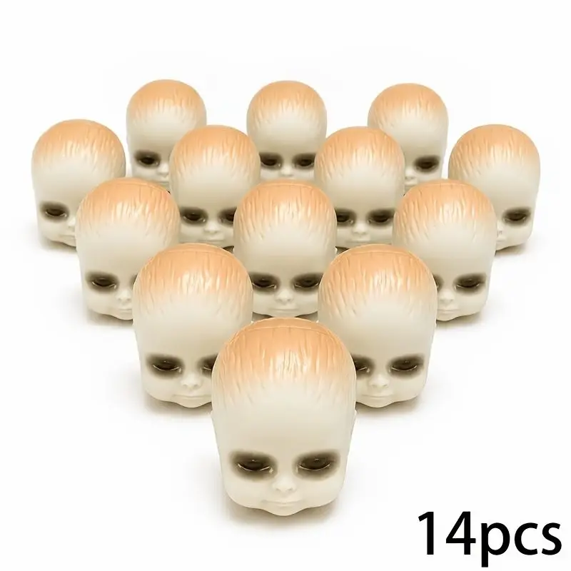 14 Halloween Christmas Skull Heads, Realistic Plastic, Eyes and Mouth, Scary Party Decor, Prank Gifts, Funny Horror Props