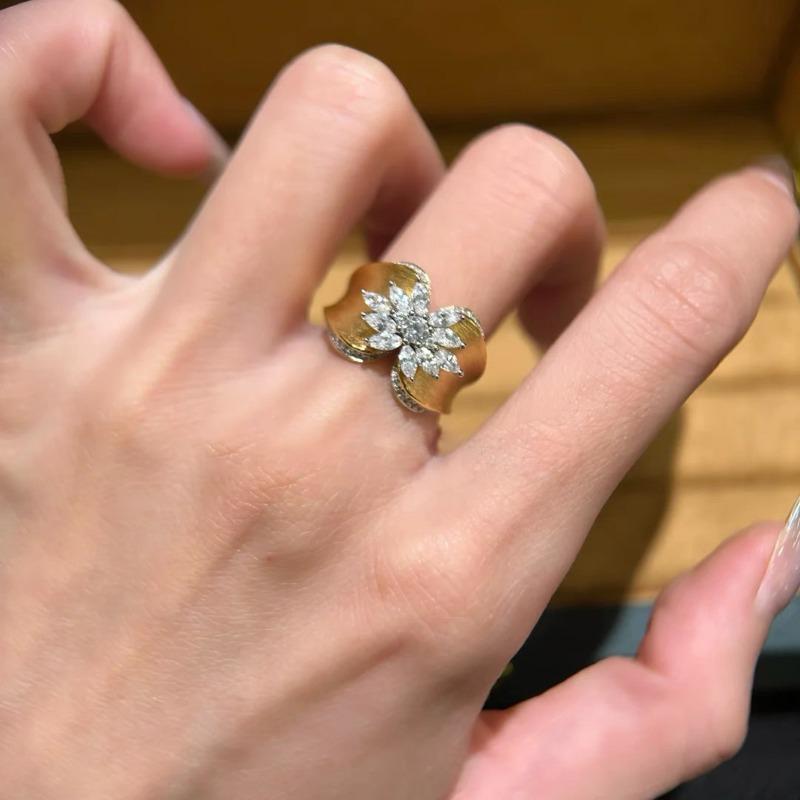 Vintage Butterfly Brushed Golden Engraved Ring, Premium Women's Jewelry for Gifts Parties and Daily Wear, Unique Engagement and Friendship Ring