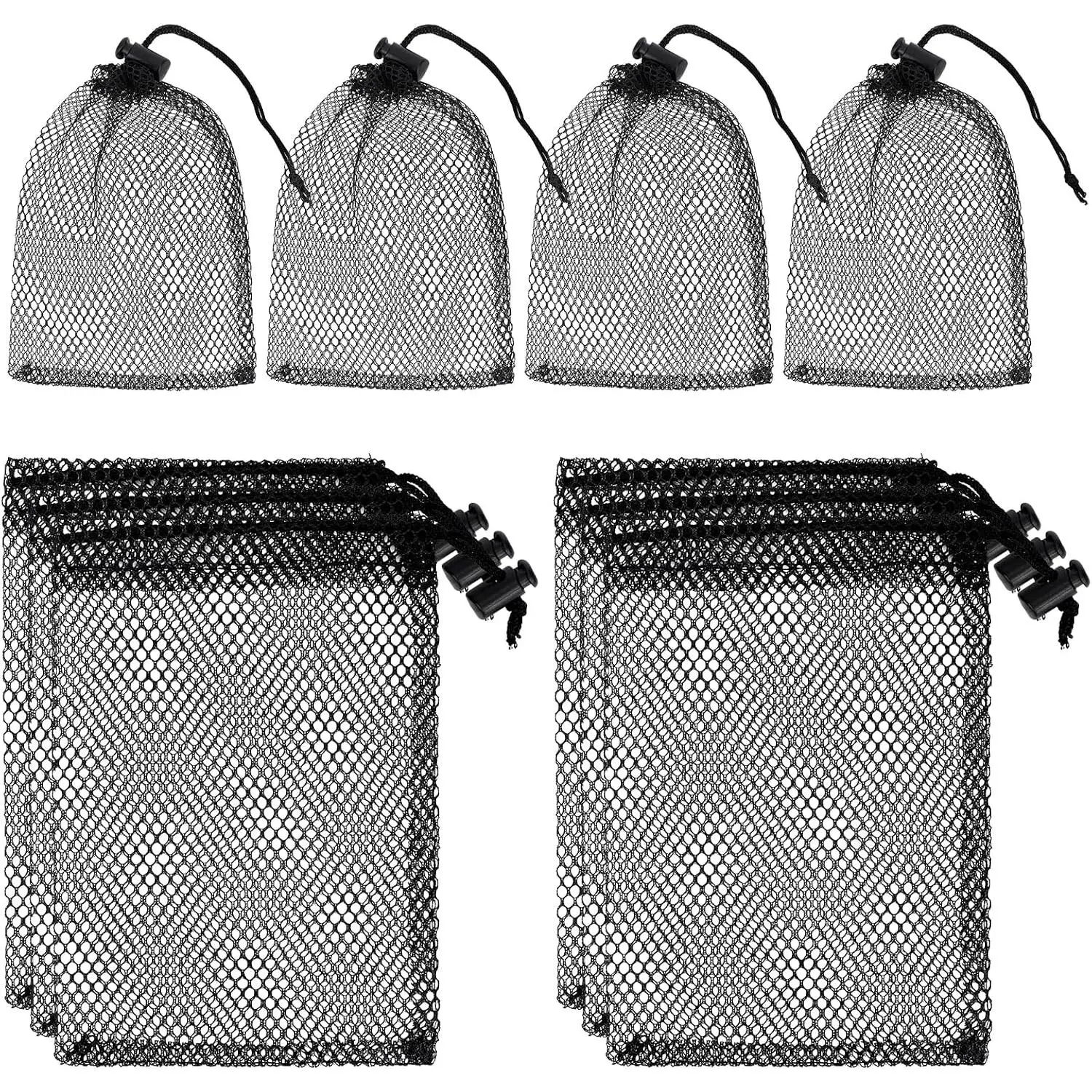10 count Small Mesh Bags Drawstring Black Mesh Drawstring Bag Mini Nylon Net Bag with Drawstrings Small Travel Stuff Bags 6 x 4 inch