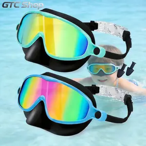 2-Pack Anti-Fog UV Protection Swimming Goggles With Nose Cover, Leakproof Diving Mask Equipped With Free Earplugs, Adjustable Strap Swim Glasses, Practical Water Gear For Pool Relaxation, Beach Trips And Snorkeling Activities summerwins