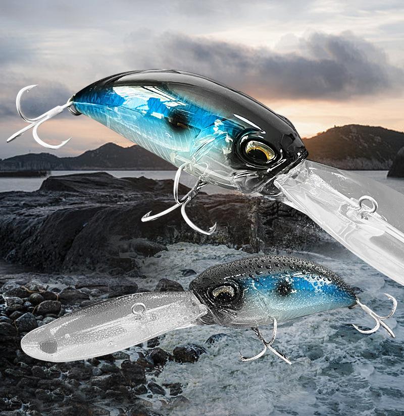 Deep Diving Sinking Minnow Lures Long Lip Crankbait Realistic Swimbaits Sharp Treble Hooks Durable Hard Baits for Freshwater Saltwater Bass Walleye Trout Outdoor Fishing Angling Tackle Accessories