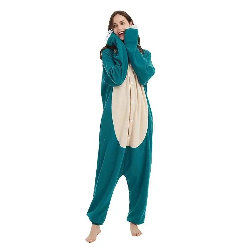 Onesie Snorlax Cosplay Costume Christmas Pajamas Fleece Women One-Piece Kigurumi Full Body Pijama Anime Whole Clothes