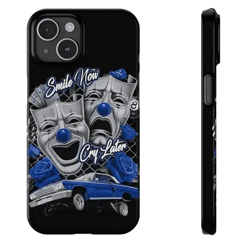 Smile Now Cry Later Chicano Art Phone Case Suitable for iPhone 17-11 Pro Max/Plus and  Samsung Galaxy S23-25