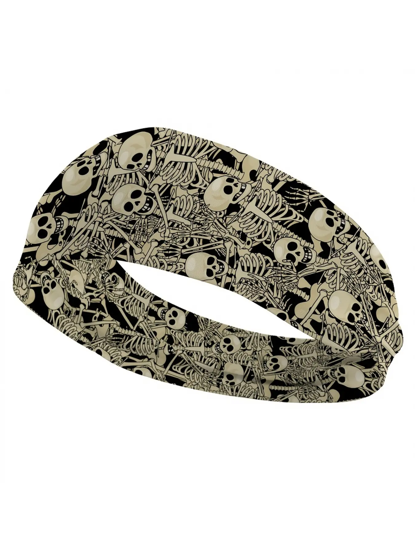Skull Pattern Fashion Headband Hair Hoop Sports Yoga Breathable Sweat-Absorbent Headscarf Women'S Fashion Hair Additions Headwear Daily Use