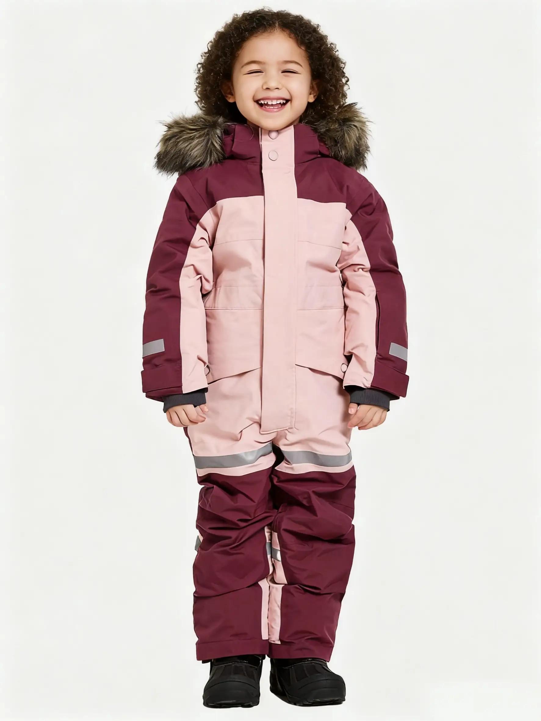 (New)[Windproof Snowsuit] Kids' Winter Ski Jumpsuit, Windproof Loose-Fit Snowsuit with Zipper Design 3-14 Years Old Boys and Girls Outdoor Warmth waterproof warm