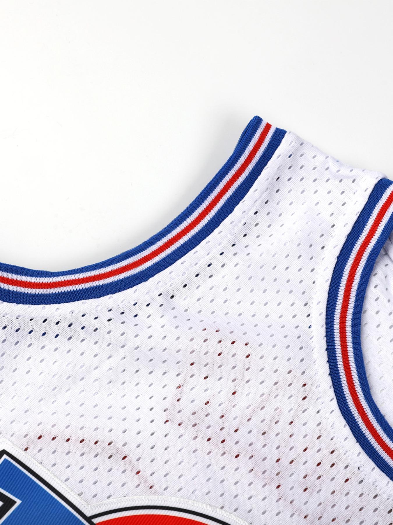 Men's Letter & Number Pattern Vintage Basketball Jersey, Loose Casual Breathable Sleeveless Round Neck Basketball Top, Men's Sportswear for Indoor Outdoor Wear