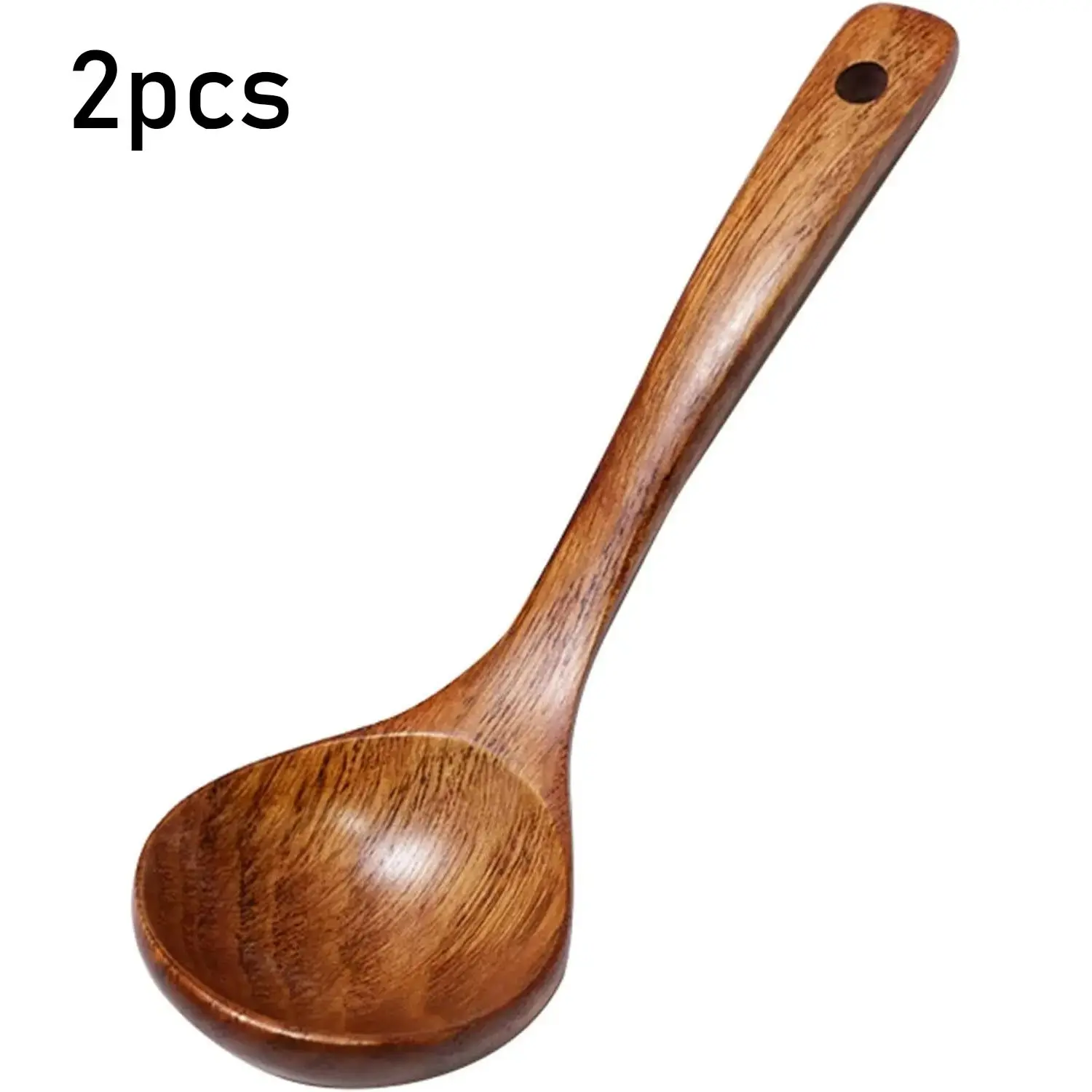 Large Japanese Soup Spoons for Serving, Small Wooden Rice Spoons, Porridge Spoons with Long Handles, Wooden Spoons for Drinking Soup