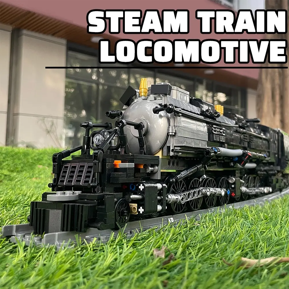 Vintage Heavy Steam Locomotive Train Building Blocks Model Kit, Classic Railway Train Assembly Set, Collectible Desk Decor Toy Gift, Ideal for Enthusiasts