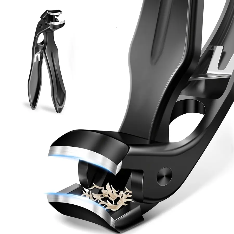 1 Piece of Curved Nail Clipper, Large Caliber Toenail Clipper, Suitable for Thick Nails, Angled Head Large Nail Clippers, Wide Jaws, Heavy-duty Sharp Edge Nail Clippers, Nail Clippers for Seniors, Suitable for Elderly People, Men and Women, Nail Tool