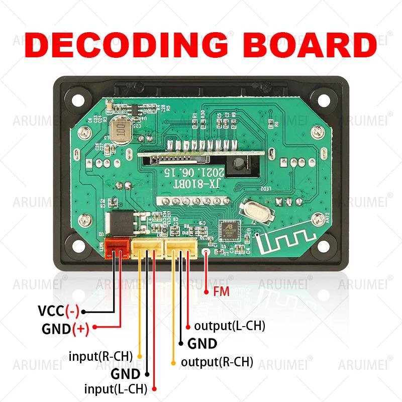 6V 12V Bluetooth 5.0 MP3 Decoding Board Module Wireless Car USB MP3 Player TF Card Slot USB FM with Microphone Handsfree control 6V 12V Bluetooth 5.0 MP3 Decoding Board Module Wireless Car USB MP3 Player TF Card Slot USB FM with Microphone Handsfree control