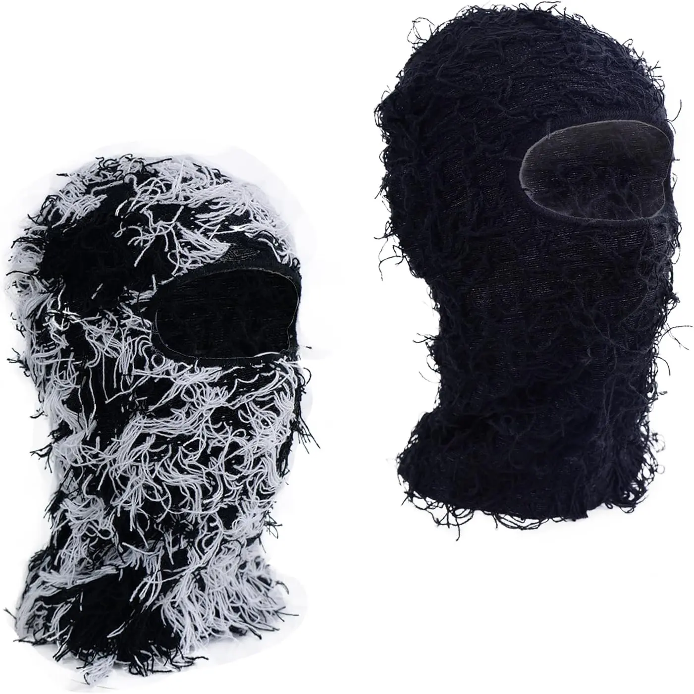 2 Pack Distressed Balaclava Ski  for Men,Shiesty Sheisty  for Cold Weather,Women Winter Knitted Full Covering