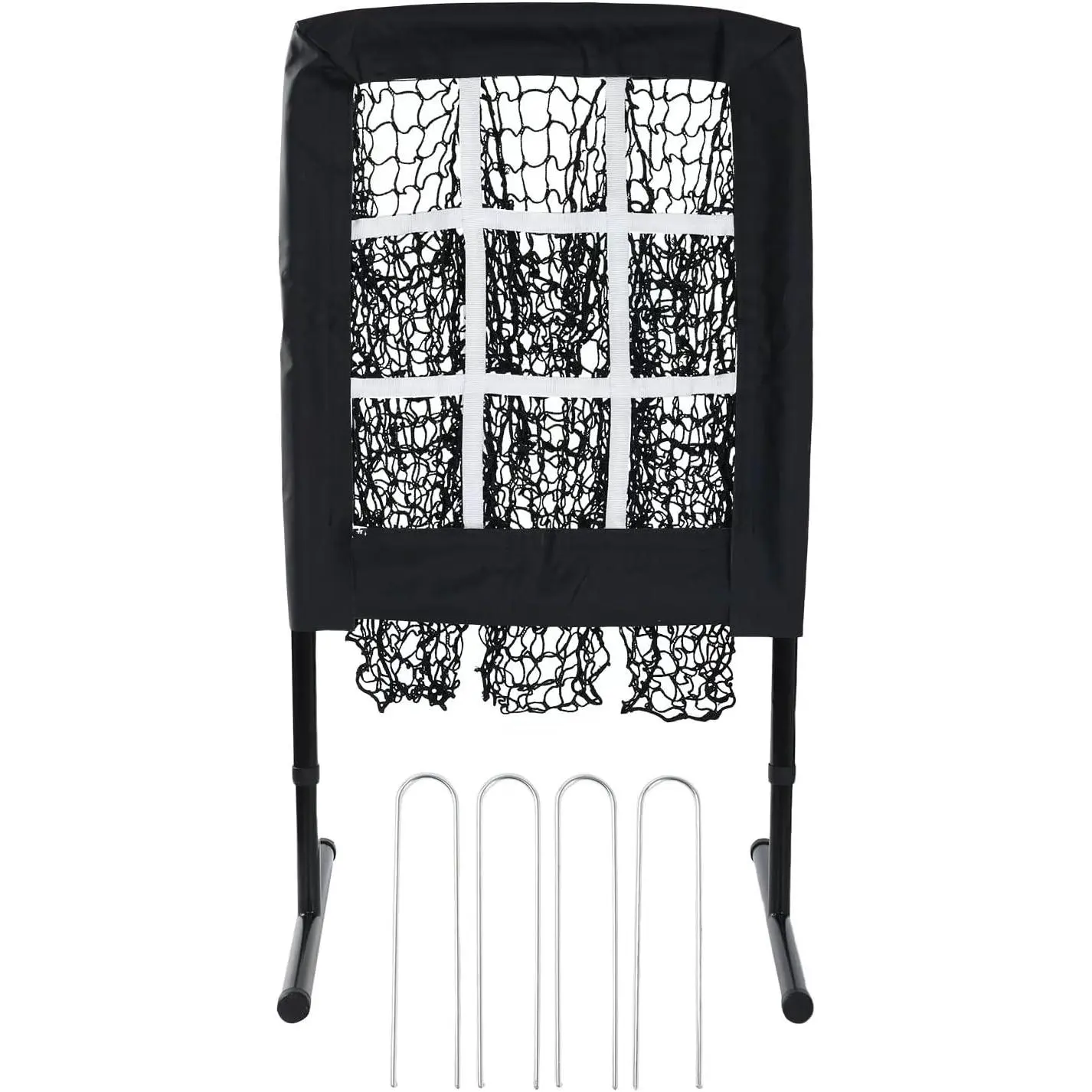 Baseball Pitching Net with 9-Hole Strike Zone, Tear-Resistant Heavy Duty Adjustable Training Aid, 39-45in Target-Height, Portable Setup for Youth Indoor Outdoor Practice