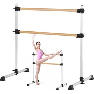 VEVOR Ballet Barre, Barre Bar for Home, Freestanding Portable Ballet Stretching Dance Bars, Height Adjustable Anti - Wobble Fitness Gym Studio Equipment