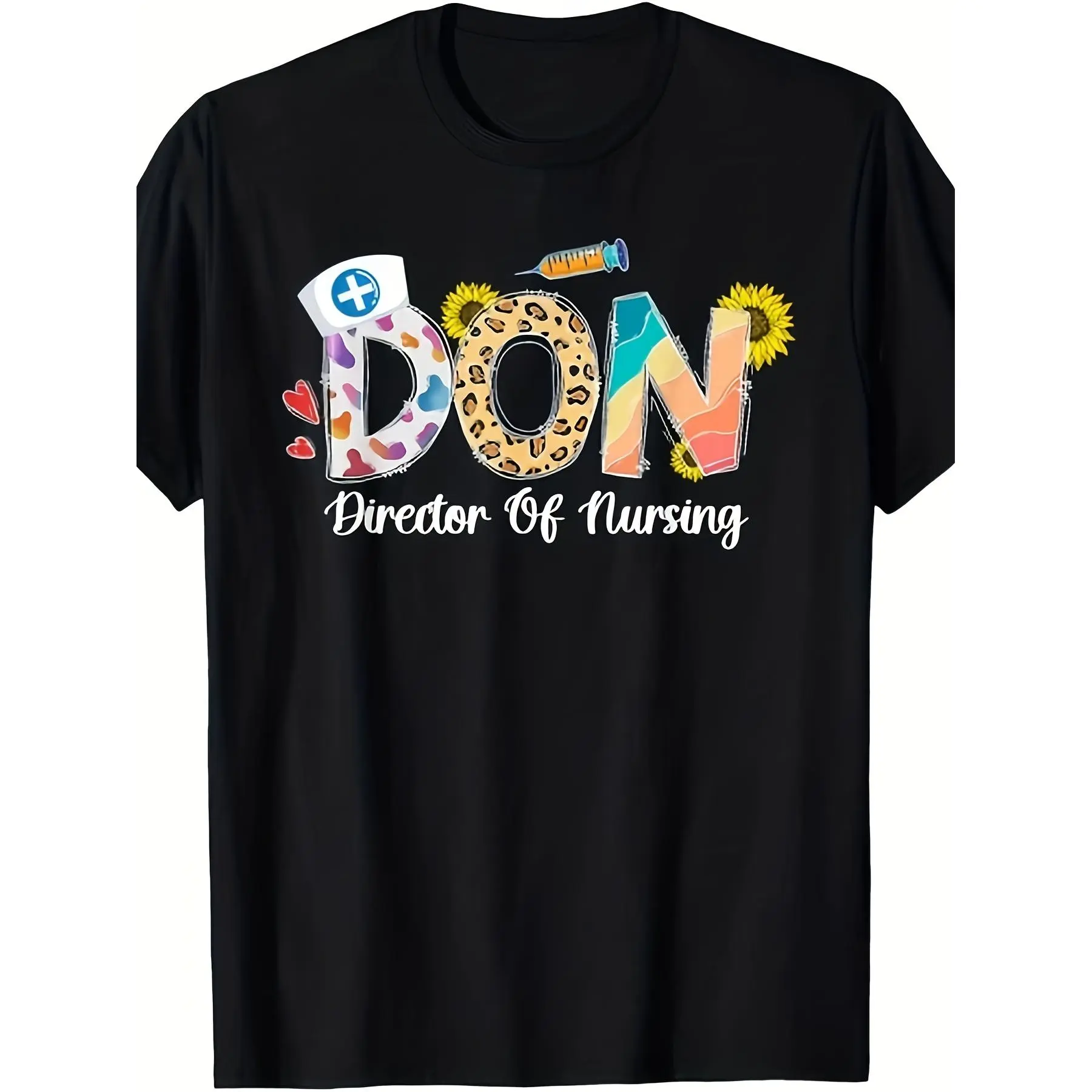 Men'S & Director of Nursing Nurse Director T Shirt SM Pure Retro Print with Stethoscope & Healthcare Symbols Allseason Fit for Nursing Professionals Casual Or Wear Casual Summer Short Sleeve T Shirt with Printed Design, Easy Design
