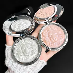 2pcs Lion Head Highlighter, Glitter Finish, Long-Lasting Waterproof, Natural Glow Effect, Ideal for Cheeks, Nose, Body