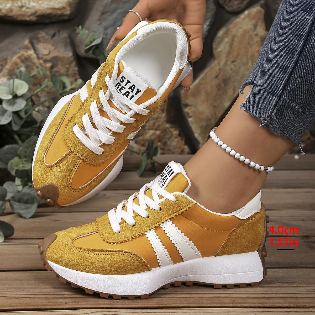 Trendy Women Platform Sneakers Thick Sole Lace Up Shoes for Height Boost Comfortable Lightweight Casual Trainers Ideal for Everyday Use Four Seasons Outdoor and Indoor Wear