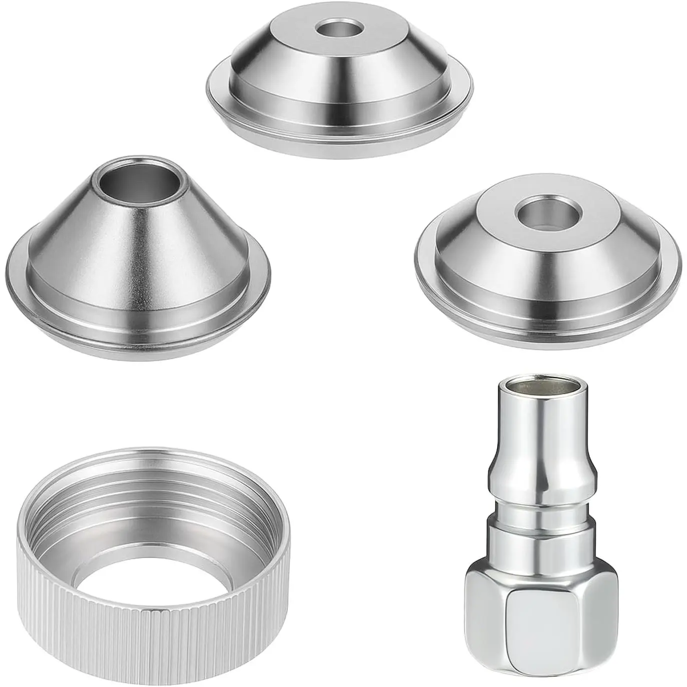 5 count Texture Sprayer Orifice Tip Set,  Drywall Wall Painting Sprayer Nozzle Tips Set Drywall Texture Hopper Gunorifice Sets for Air Hopper , 3 Nozzle Tips 1 Threaded (3/16,1/4,5/16")