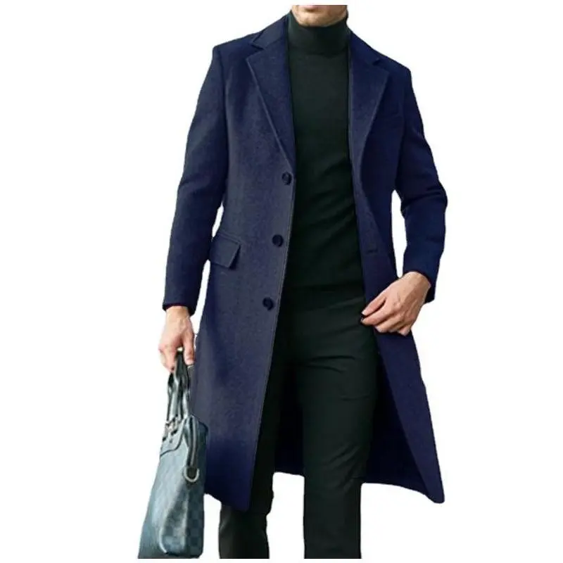 2025 new thick wool men's overcoat, a stylish and casual outerwear Jackets Menswear