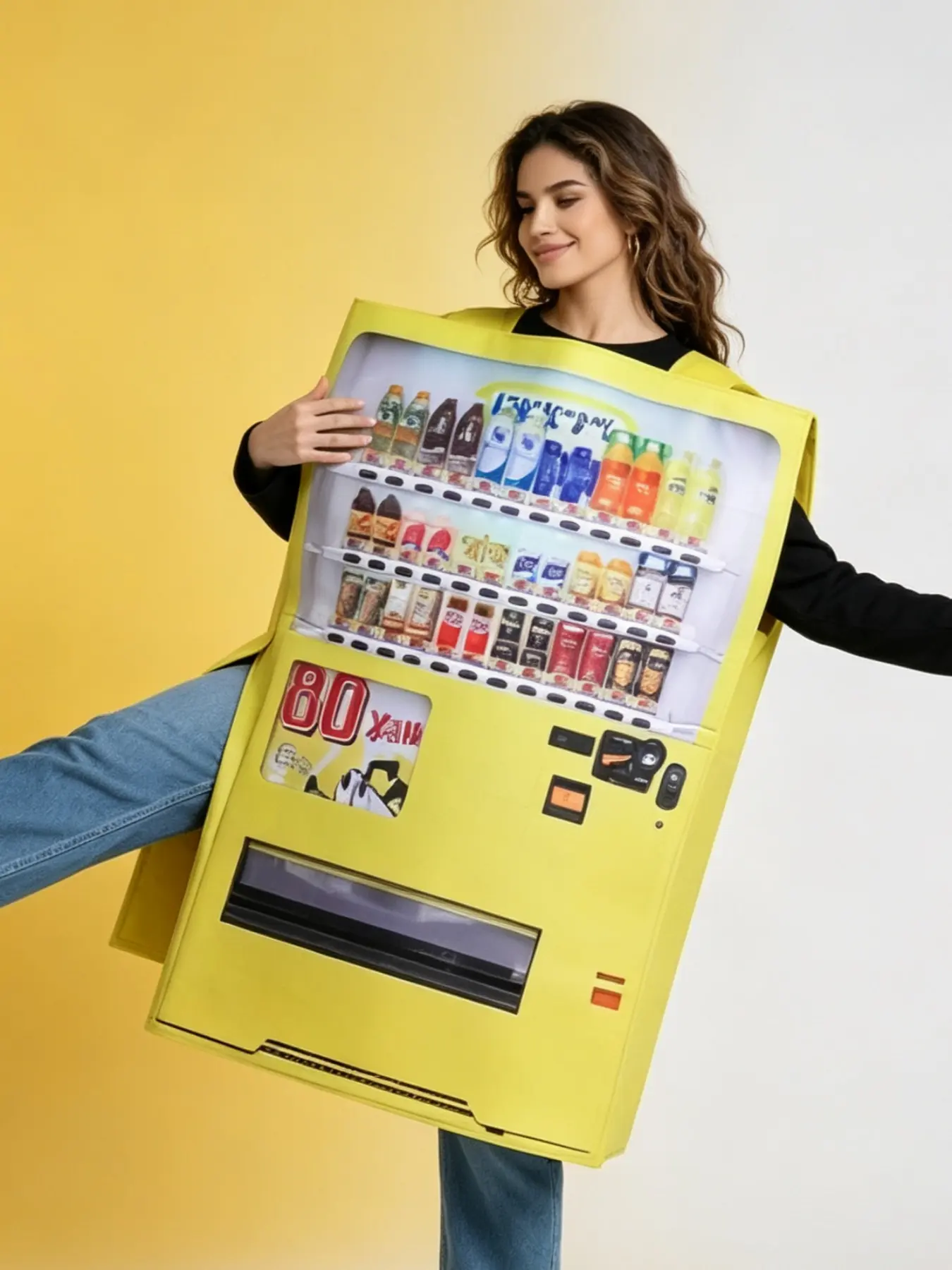 Adult Halloween Vending Machine Design Outfit Party Funny Cosplay Stage Performance Costume