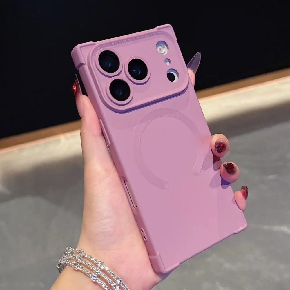 New Luxury Fashion Right Angled Square tpu Magnetic Protective Phone Case For iPhone 17 Air 16 15 14 13 Plus Pro Max For Magsafe Frosted Cover