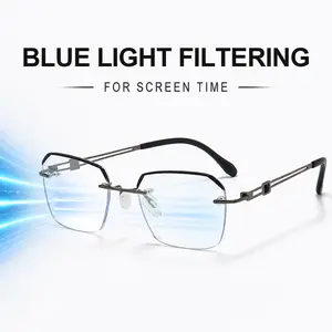 Reading Glasses +1.00, Anti Blue Light Readers with UV Protection, Black/Golden Gold Lightweight Eyeglasses for Men Women, Work Travel Everyday Wear