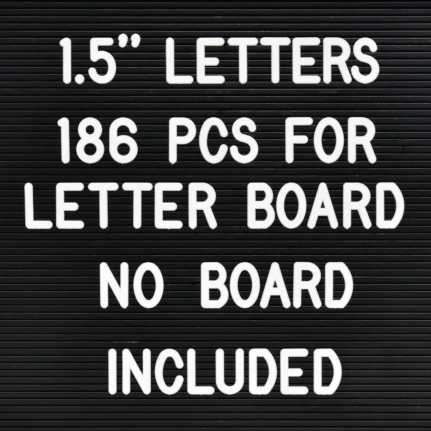 1.5 Inch Letters for Felt Letter Board, 186 count, White (No Board) | Large plastic characters, numbers & symbols, as a  set for changeable message board, classroom decor, custom signs