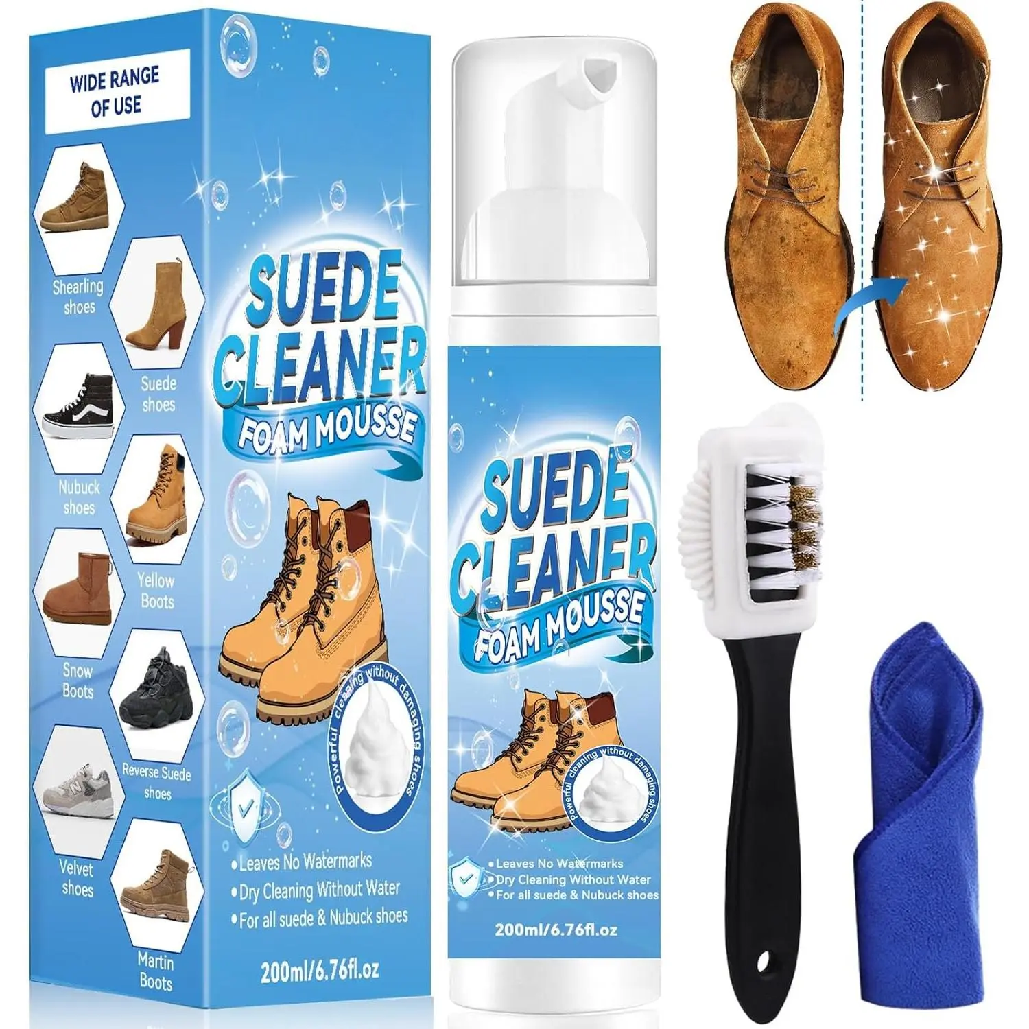 Suede Shoe Cleaner, Suede Cleaner,Nubuck Cleaner, Shoe Cleaner Removes Dirt & Stain for Suede Nubuck Leather Boot