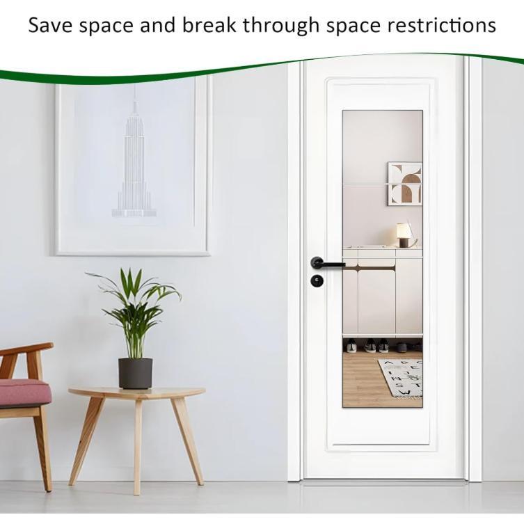 16 small self-adhesive PET mirror panels, flexible wall mirrors, square mirror tile wall stickers, mirror wall stickers, personalized home decoration