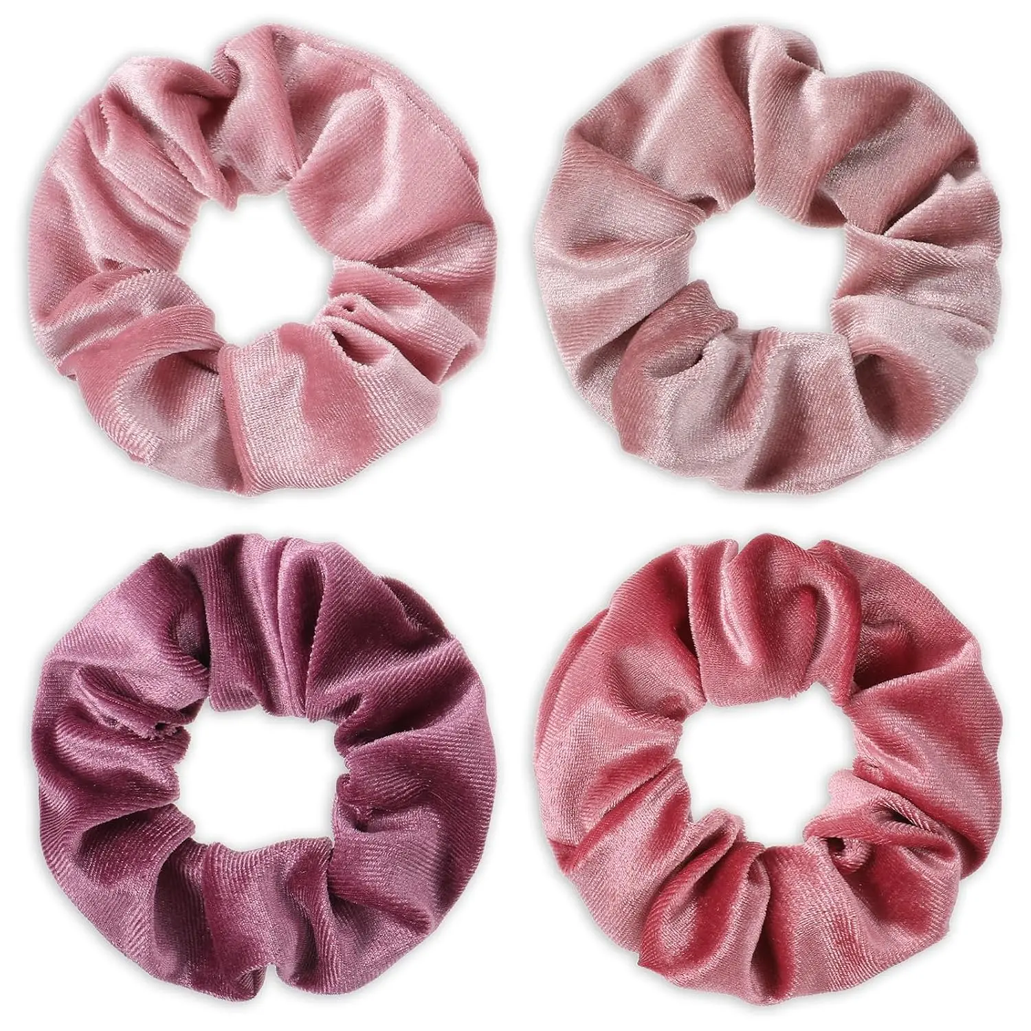 Large Scrunchies for Women 4 count   Scrunchies for Hair Soft Ponytail Holder Cute Colors Elastic Hair Bands Fashion Bulk Hair Ties for Teens Girls Thick Curly Thin Fine Hair ( series)