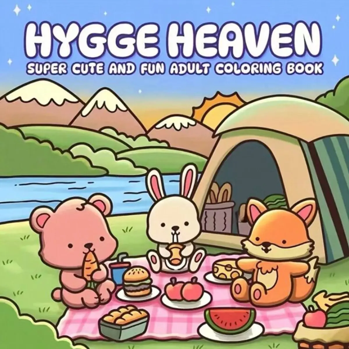 Hygge Heaven Adult Coloring Book, Super Cute and Fun, Adorable Animal Characters, Stress Relief and Relaxation, Perfect for Adults
