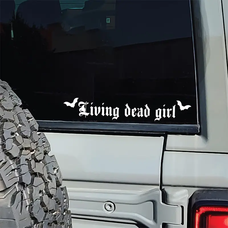 Gothic "Zombie Girl" Vinyl Car Sticker Spooky Halloween Graphic Decal for Car Windshield Door Sill Durable Easy Apply Car Decals