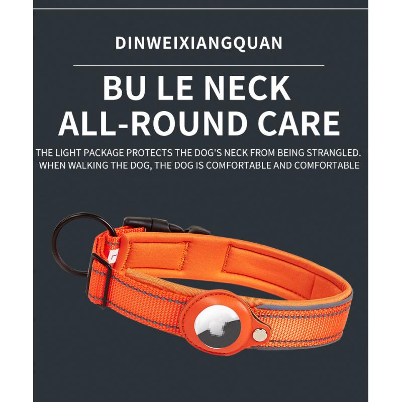 Dog GPS Tracking Collar for Medium & Large Dogs - Non-Chafing Anti-Lost Collar with Leash Attachment