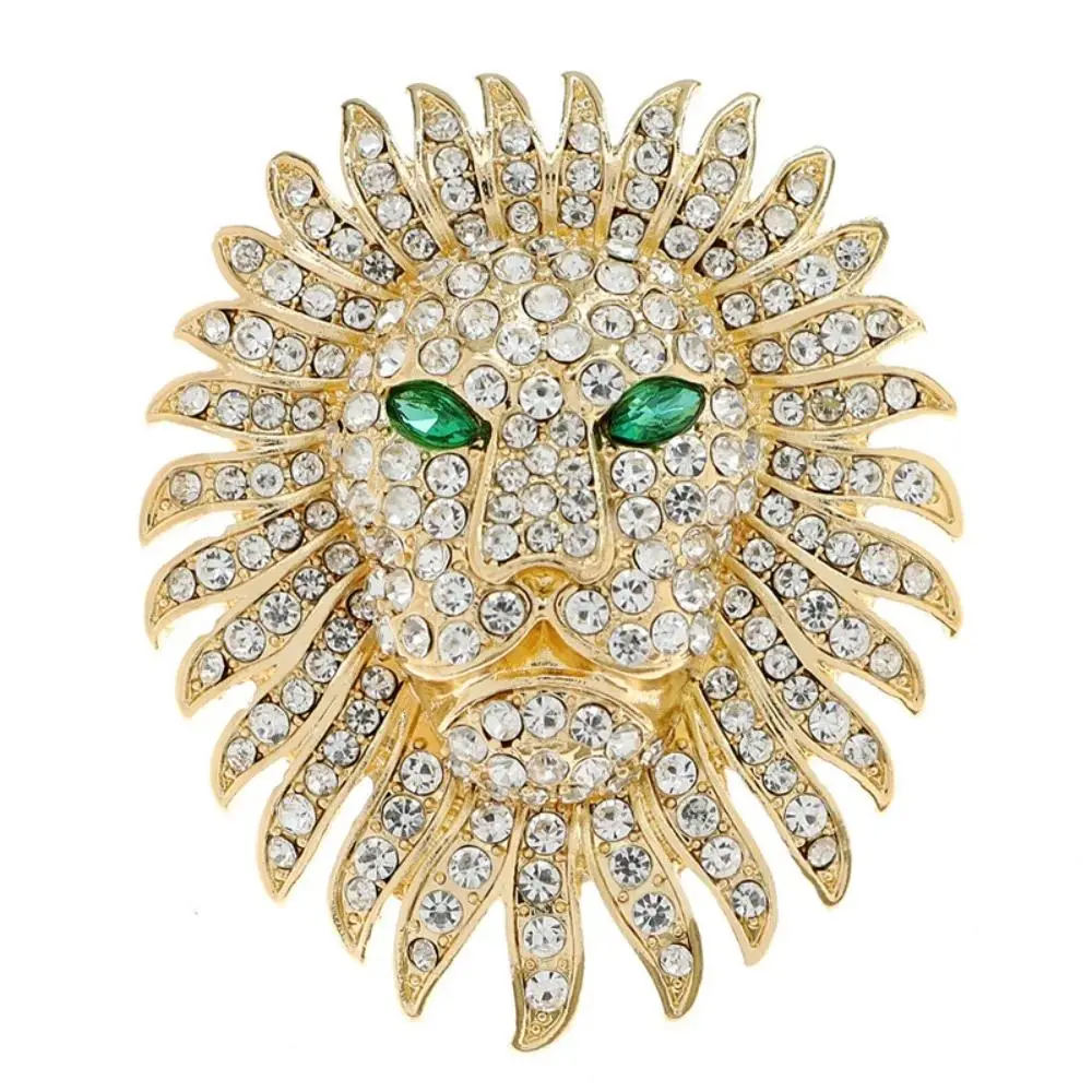 Luxury Heavy Industry Rhinestones Lion Brooches. Men and Women Are Neutral Pins Are Exquisite Clothing Accessories