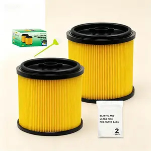 Replacement Wet Dry Vac Filter 2 Pack, Compatible with Vacmaster VCFS VBV1210, Fits 5-16 Gallon Vacmaster Wet/Dry Vacuums, Also Compatible with HART and Most Shop-Vac 5-20 Gallon Vacs, Reusable Standard Cartridge Filter