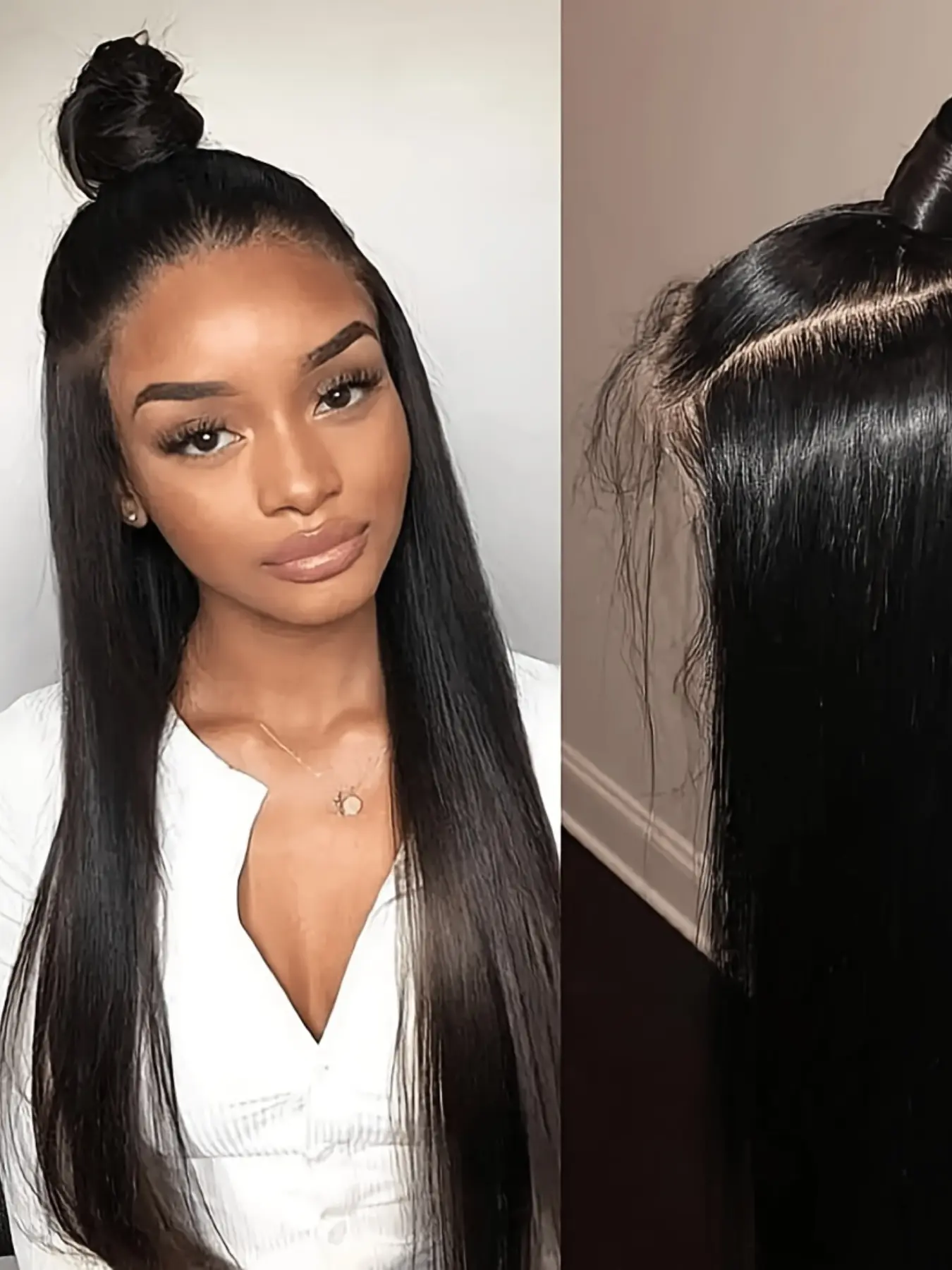 26-Inch Straight Synthetic Wig, 180% Density, 13*4 Lace Front, Natural Hairline, Daily Wear, Women's Doll Hair