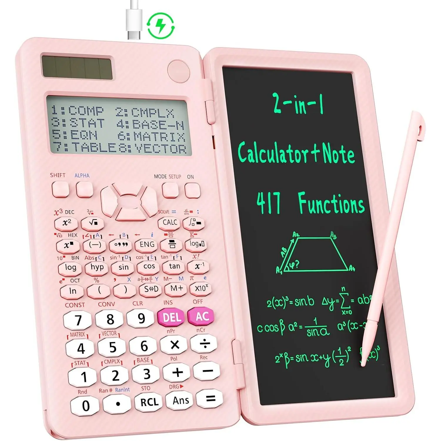 991MS 401 Functions 2-Line Display Desktop Calculator with Sliding Cover