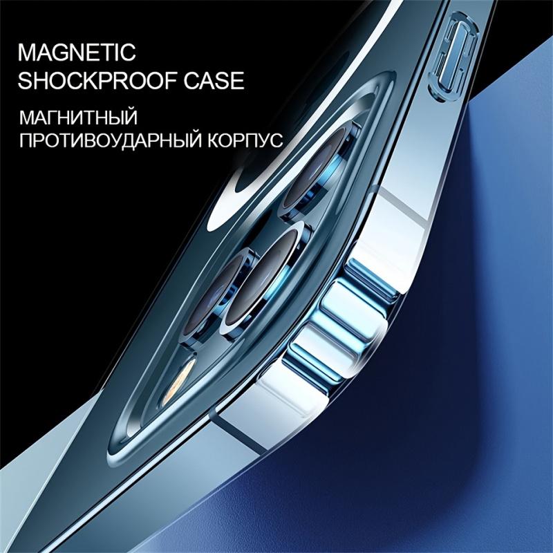 Magnetic Original Clear Case for iPhone 17 16 15 14 13 12 11 Pro Max Plus Wireless Charging Hard Cover
