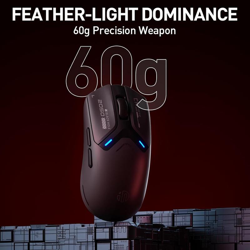 IN10P Superlight  Gaming , 60g, 8K Polling Rate, 26,000 DPI, Tri-Mode, PAW3395 Sensor, Fully Programmable