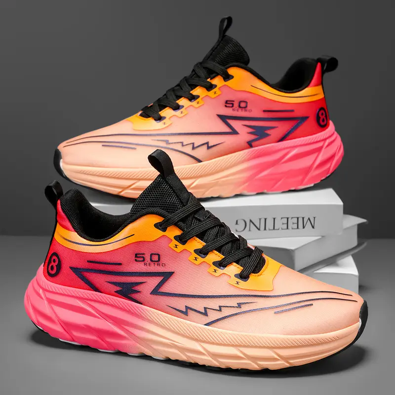 GGOR Male Plus Size Wide Width Running Shoes - 97m0358qvw, All Seasons, PU & Synthetic Upper, Breathable Fabric, Round Toe Cap, Rubber Sole, Lace-Up, Daily & Running & Work Out Use, Sizes 45-47, Solid Active Men's Sports Footwear, Cloth