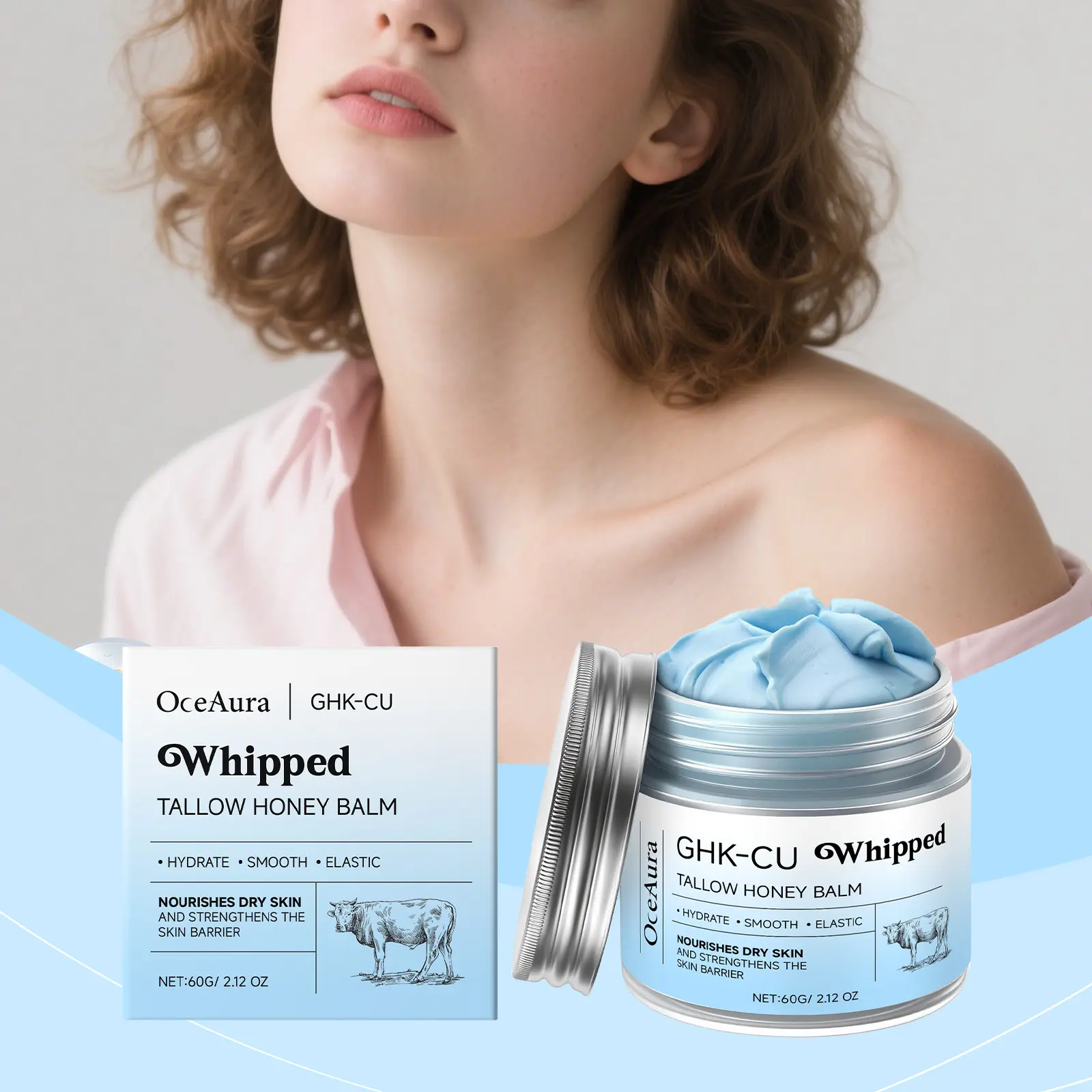 OceAura Beef Fat Honey Moisturizing Cream Is A Daily Nourishing, Moisturizing, Smooth And Non-Sticky Body Care Cream