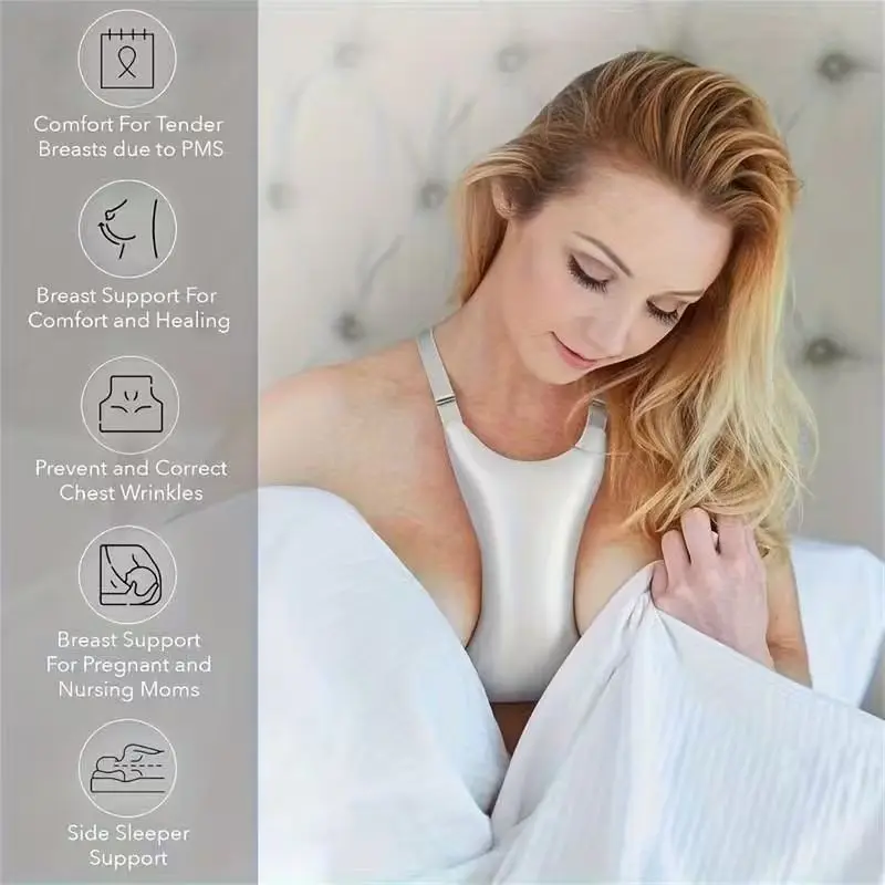 Chest Support Pillow, Sleep Chest Anti-Wrinkle Cushion, Washable Low-Allergenic Care Bra Breast Pillow, Comfortable & Durable Design, Maternity
