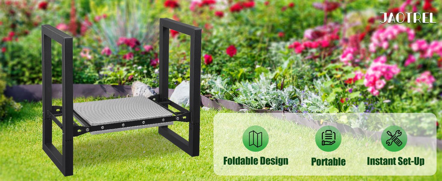 Kneeler and Seat, Foldable Stool 400lbs, Protects Knees and Back, for, Men, and Seniors Gardeners, Large Size 19"x10.6"x18.5"