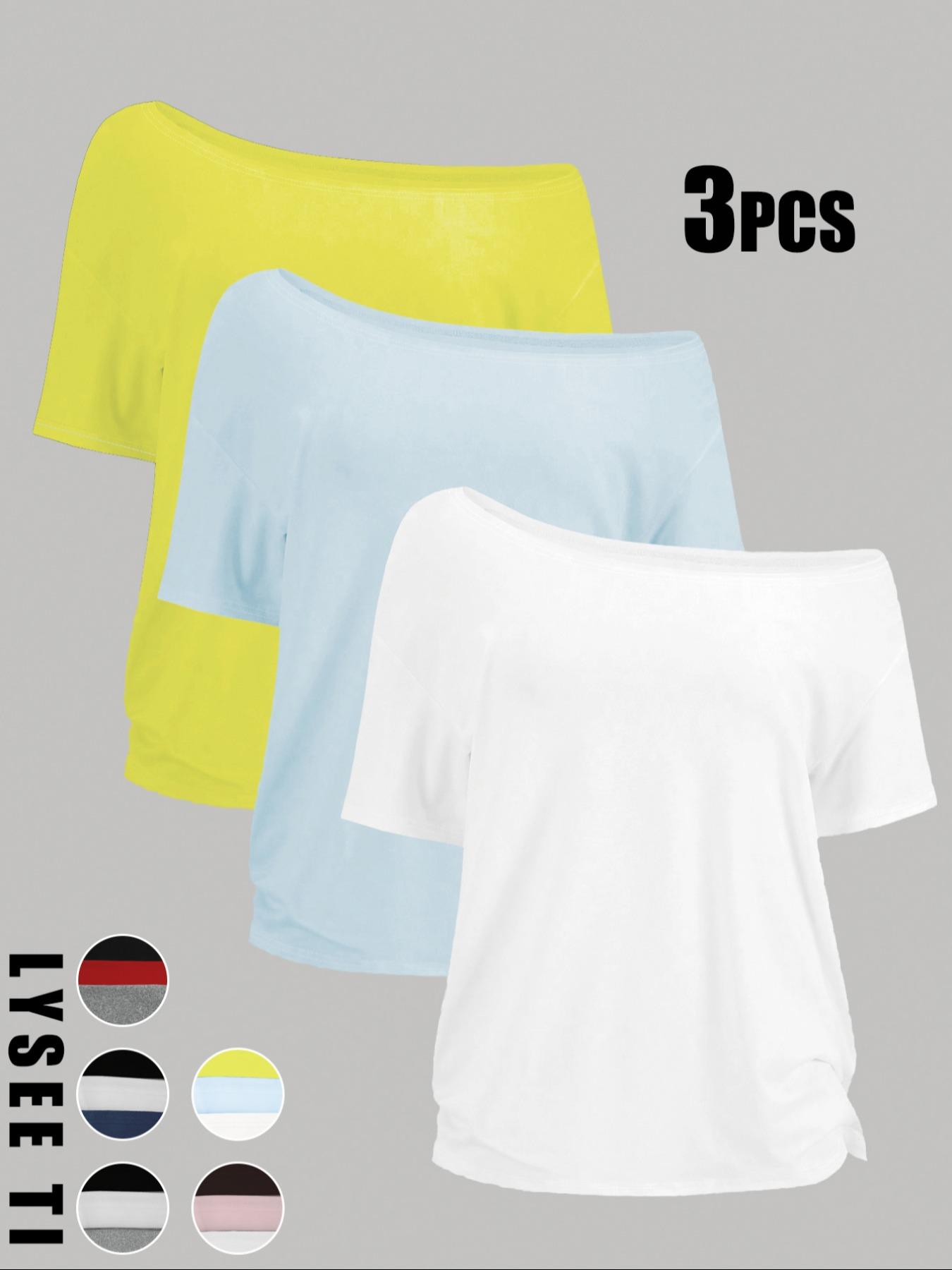 Women's Solid Color Tee, Casual Basic Short Sleeve T-shirt, Top for Daily Wear, Ladies Clothes for All Seasons, Womenswear