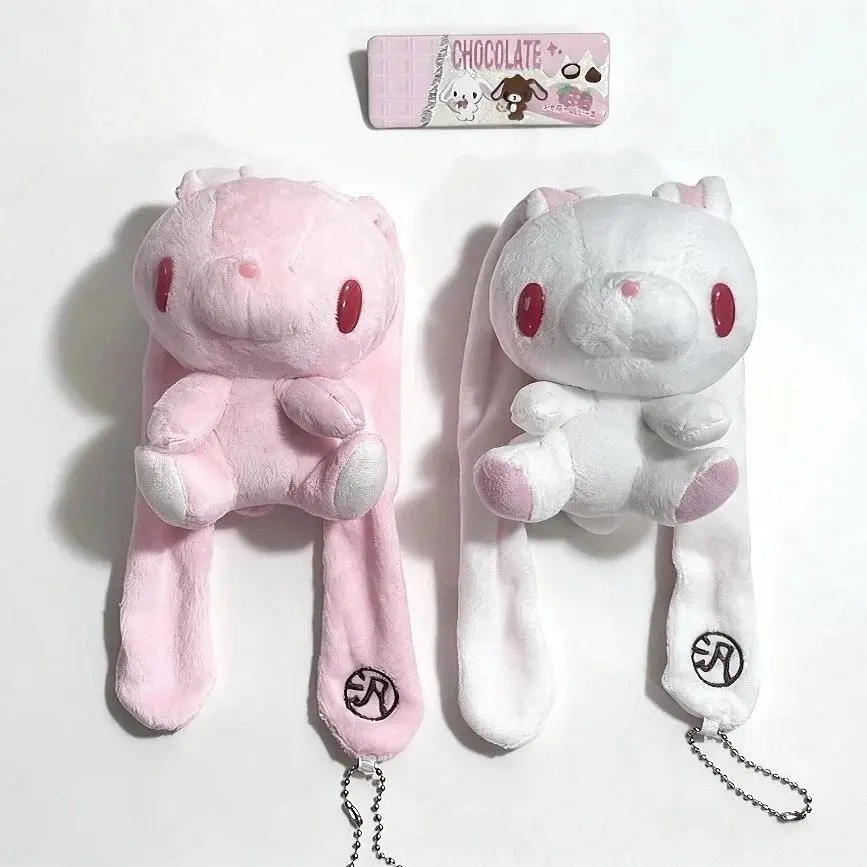 Cute red eye rabbit plush pendant japanese cartoon stuffed doll portable keychain sweet backpack hanging accessory daily
