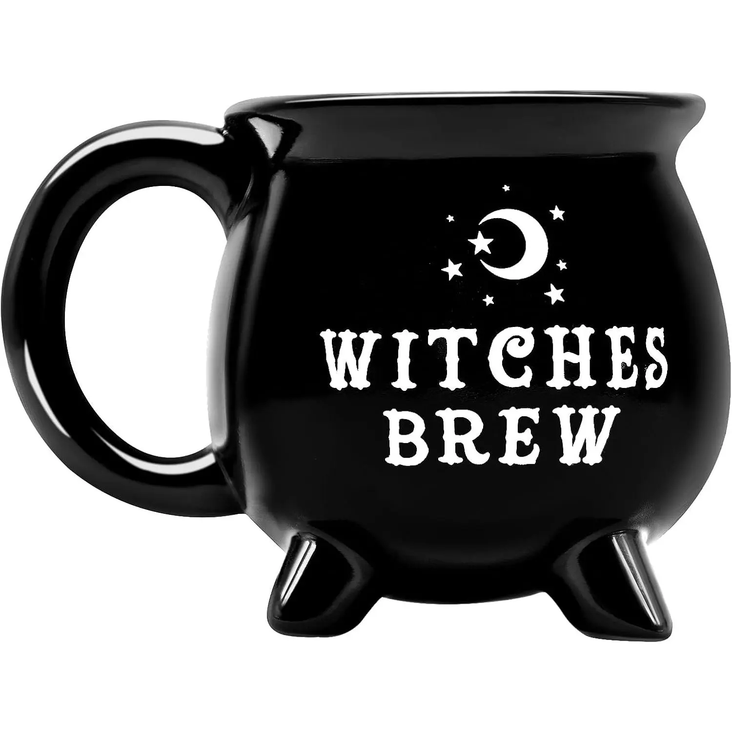 12 oz Halloween Cauldron Mug Decorations, Black Witches Brew  Mug Ceramic Spooky  Coffee Cup Halloween Birthday Witchy Tabletop Drinkware Gifts for Adults  Women