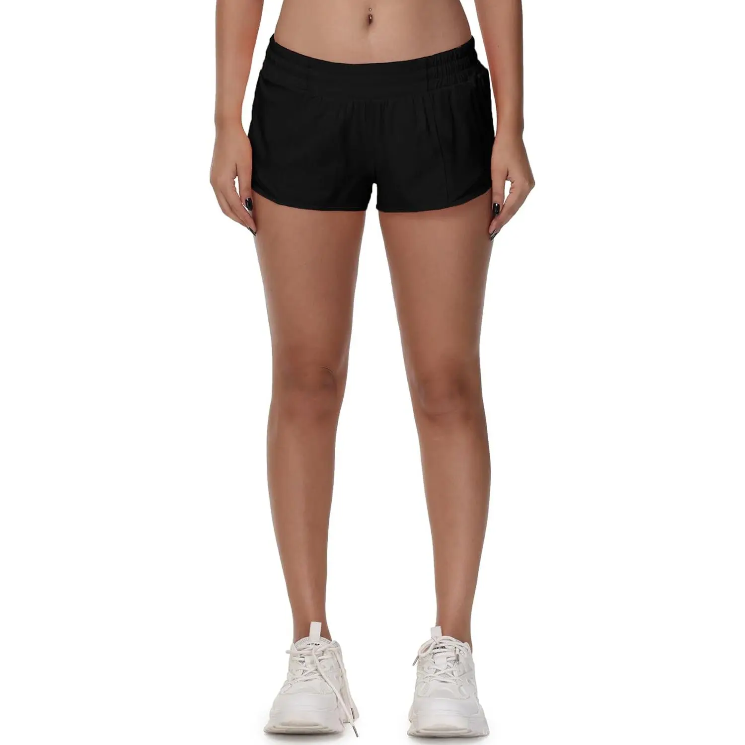 Women's Low-Rise 2.5" Lightweight Quick-Dry Athletic Running Shorts with Zip Pocket, Jogging & Biking Workout Exercise Shorts for Cooler Workouts (Gift)