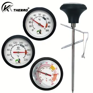 Kt Thermo Instant Food Thermometer with Silicone Case and Clip, Stainless Steel, Ideal for Milk Foam, Coffee, Tea, Water, Kitchen Essential