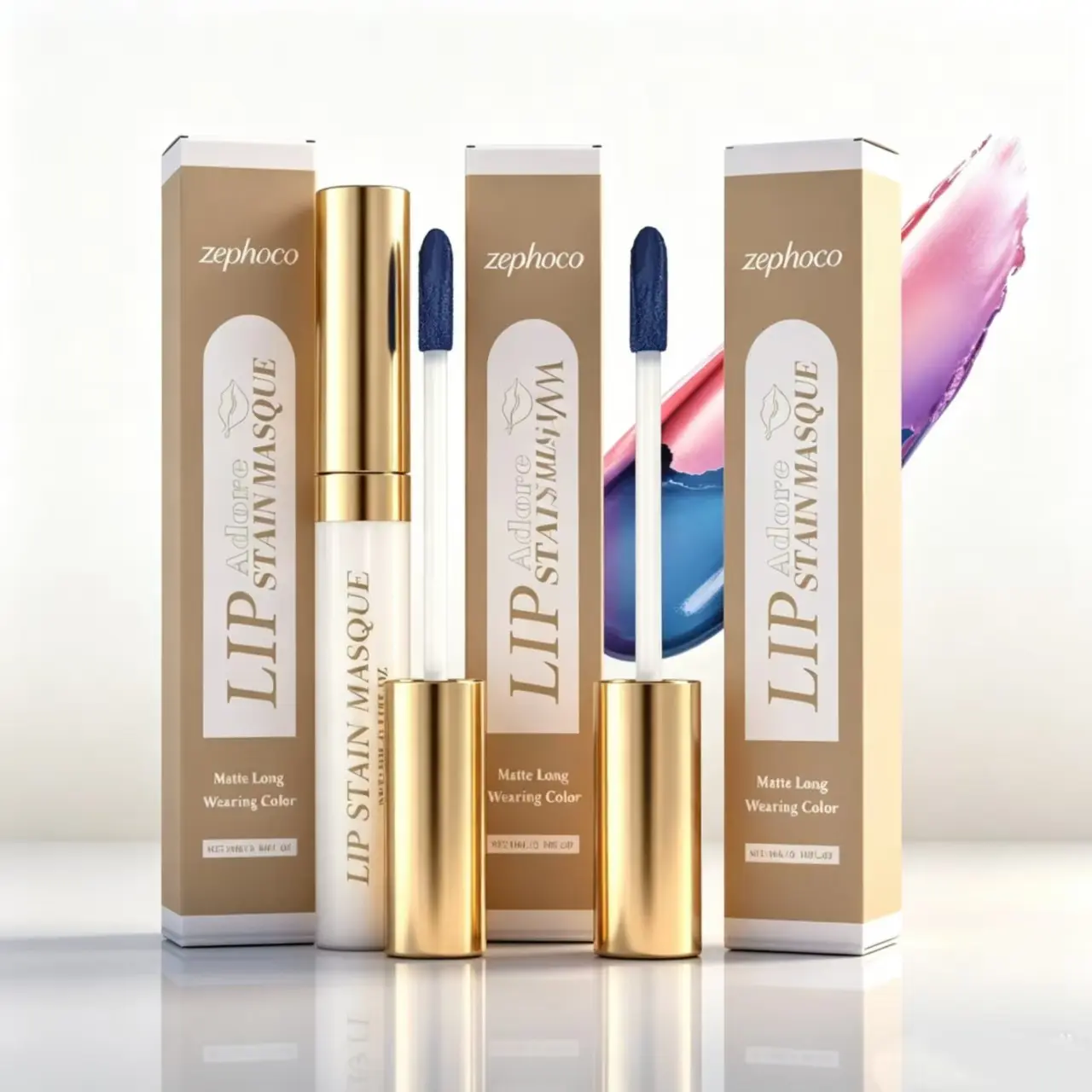 Viral Zephoco Matte Peel Off Lip Tint, Natural Color Payoff Easy Peel, Soft Mist Matte Gloss Hydrating Liquid Lipstick Daily Lip Cosmetic